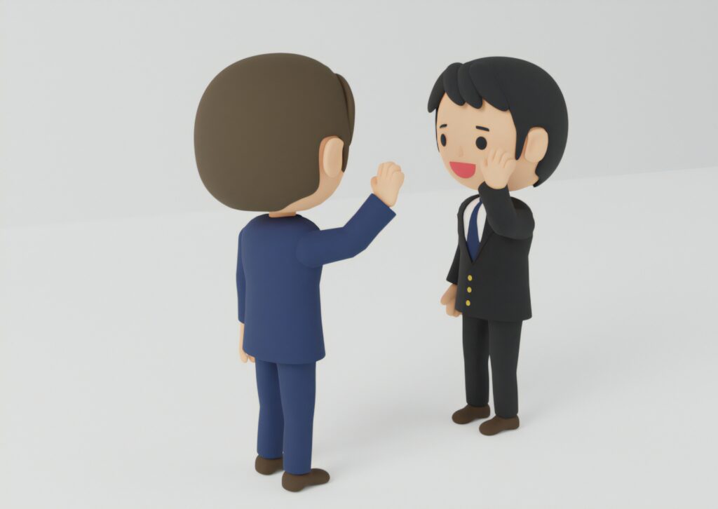 挨拶を交わす会社員
